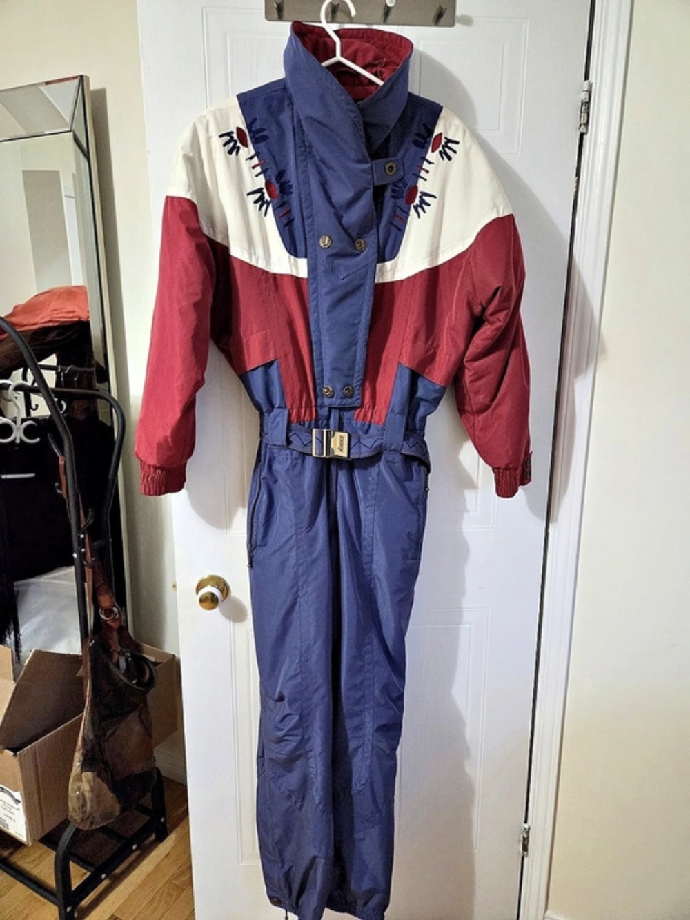 Vintage 80s Nordica One Piece Ski Suit Snowsuit Colorblock Women’s 12